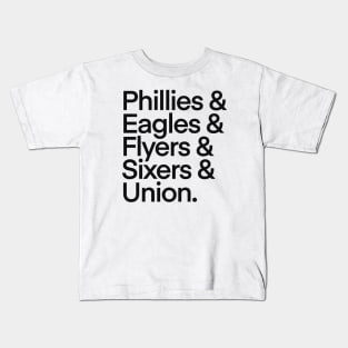 Philadelphia Team Sports Nicknames Kids T-Shirt